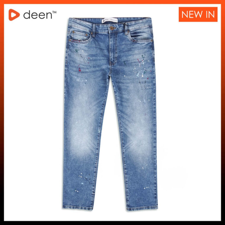 Blue Paint Splattered Jeans 71 Regular Fit 1