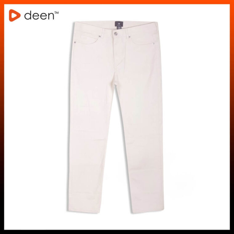 Off white Twill Pant 16 Slim Fit 1
