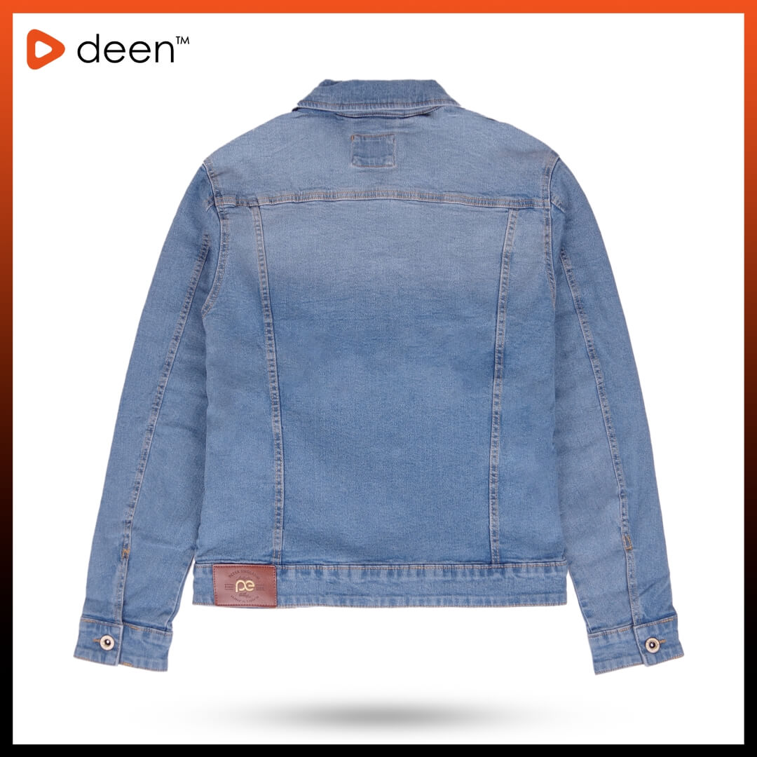 Peter England Solid Denim Jacket Brand New - Men - 1758881271