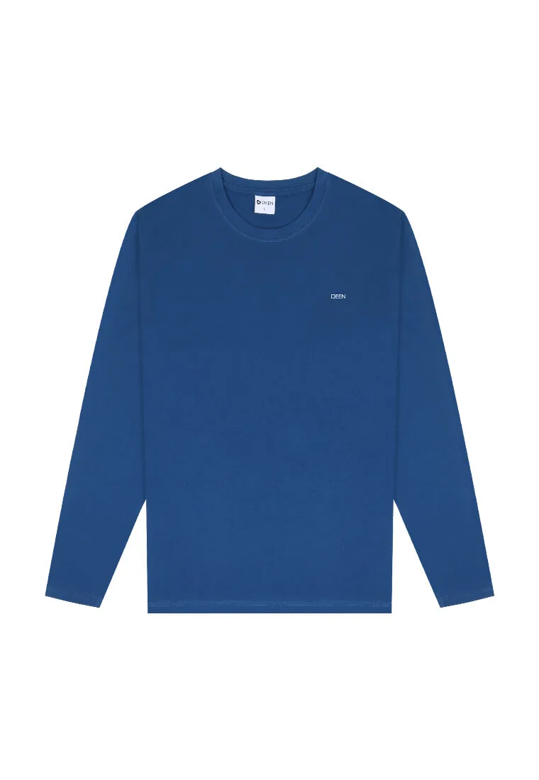 Full Sleeve Blue T-shirt in Cotton Blend