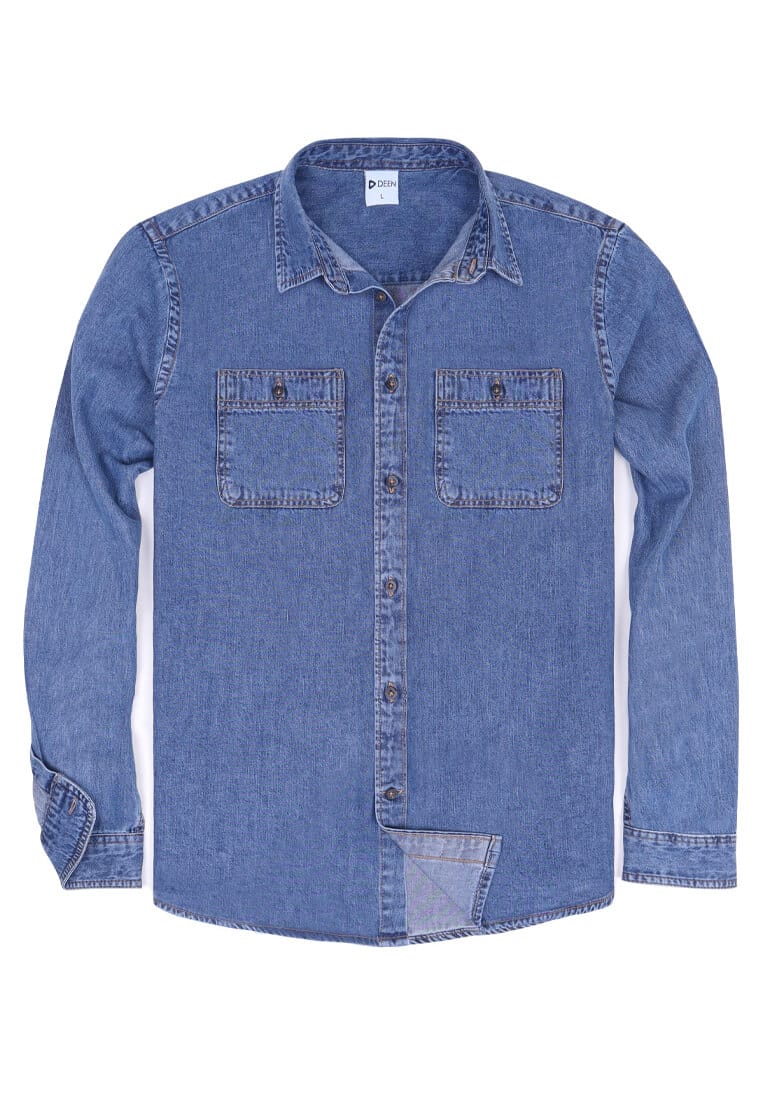 DEEN Indigo Mid Blue Denim Shirt 24