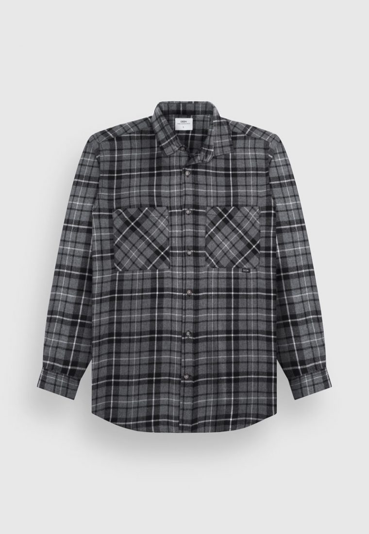 Charcoal Grid Flannel Shirt