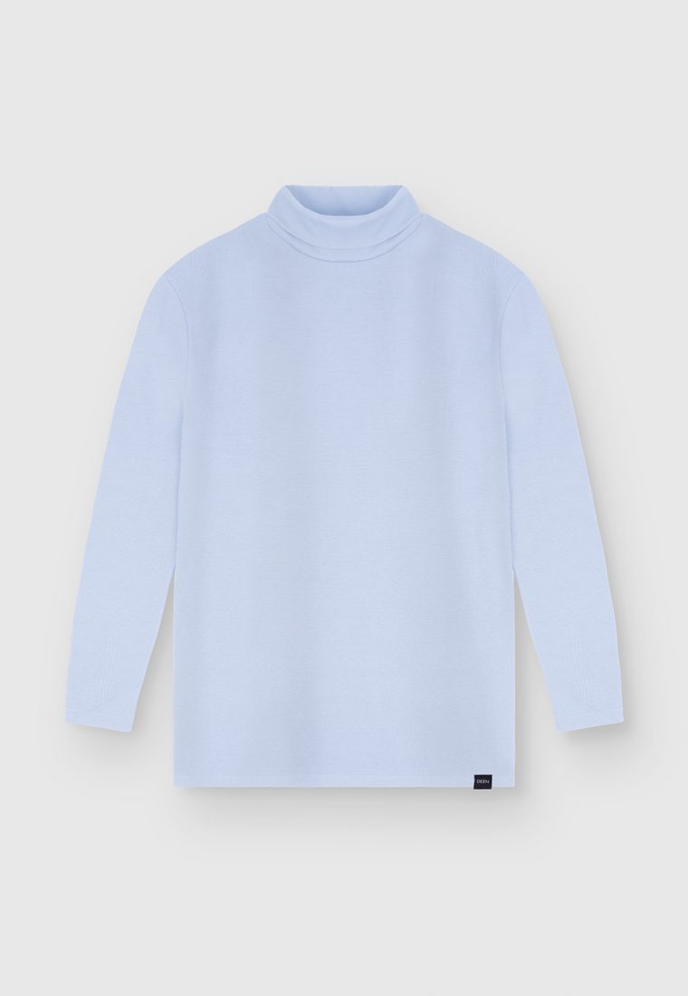 Sky Blue Full Sleeve Turtleneck T-shirt