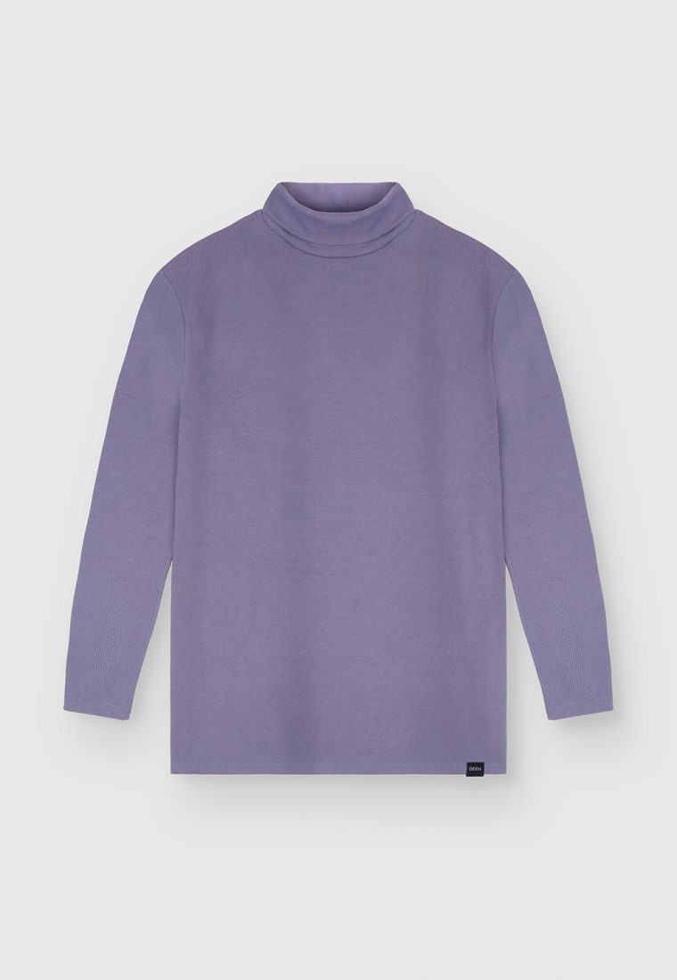 Lavender Full Sleeve Turtleneck T-shirt