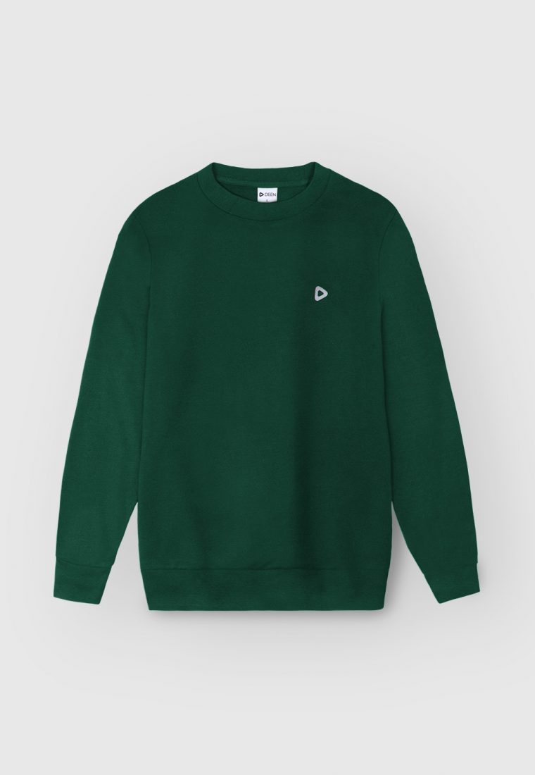Bottle Green Sweatshirt in French-Terry