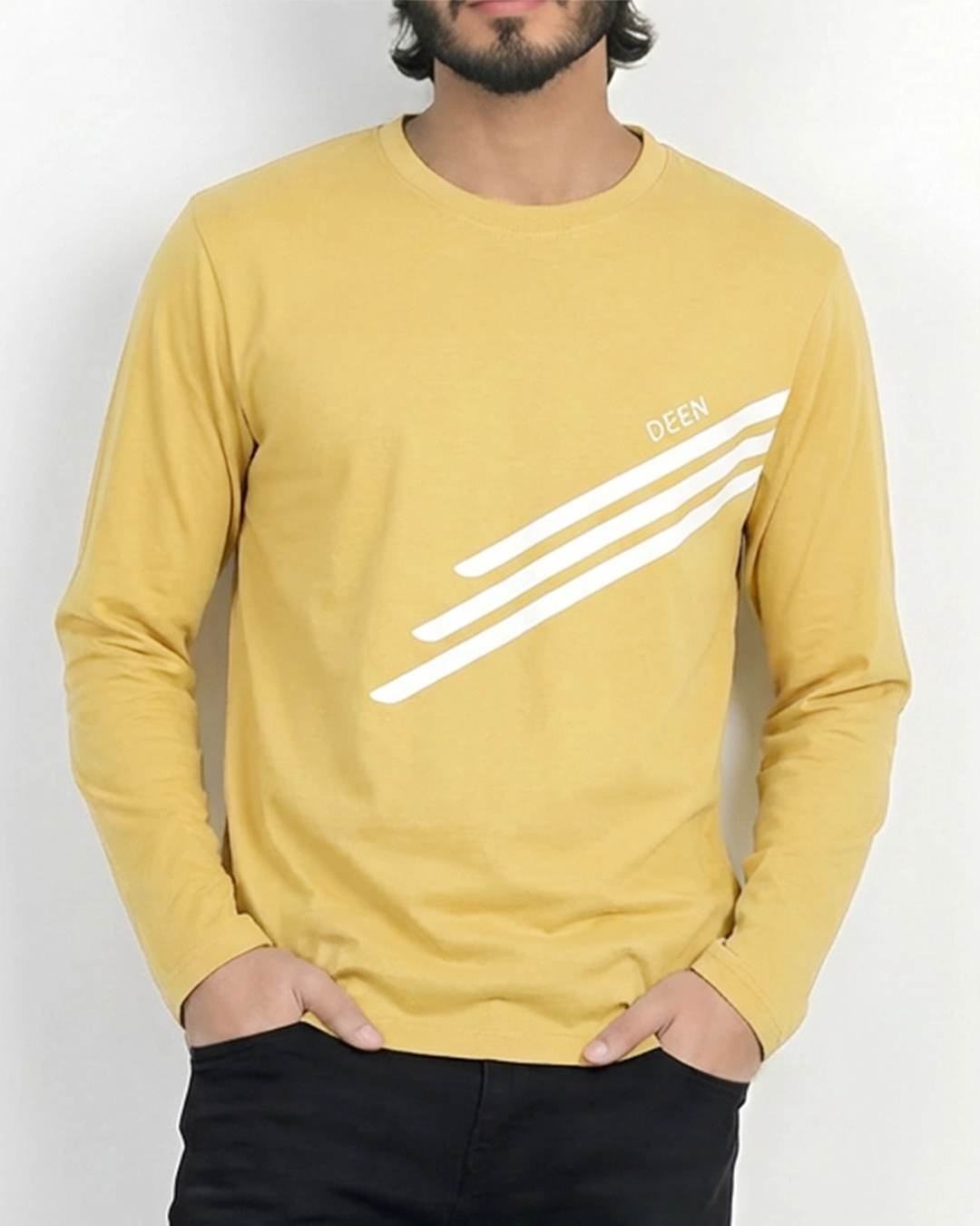 DEEN Full Sleeve Mustard Stripe T-shirt - Image 2