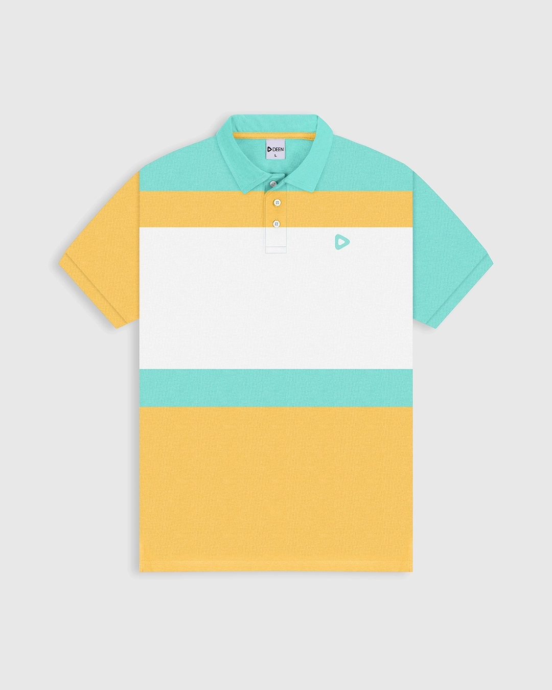 DEEN Green Stripe Polo Shirt