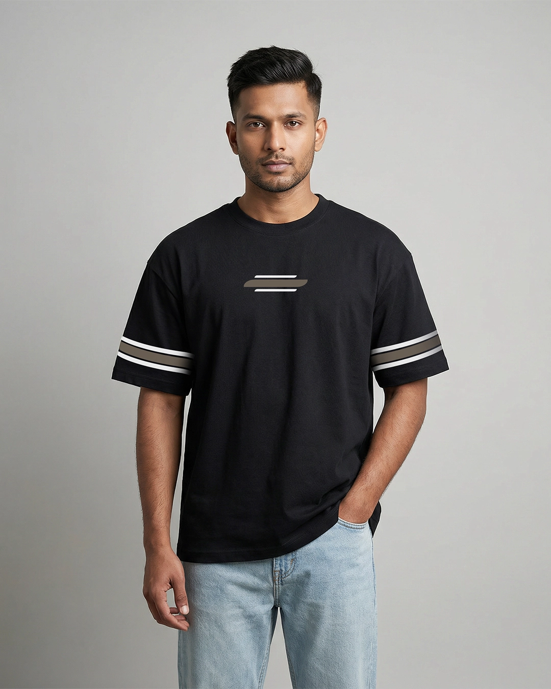 DEEN Urban Stripe Drop Shoulder T-Shirt - Image 2