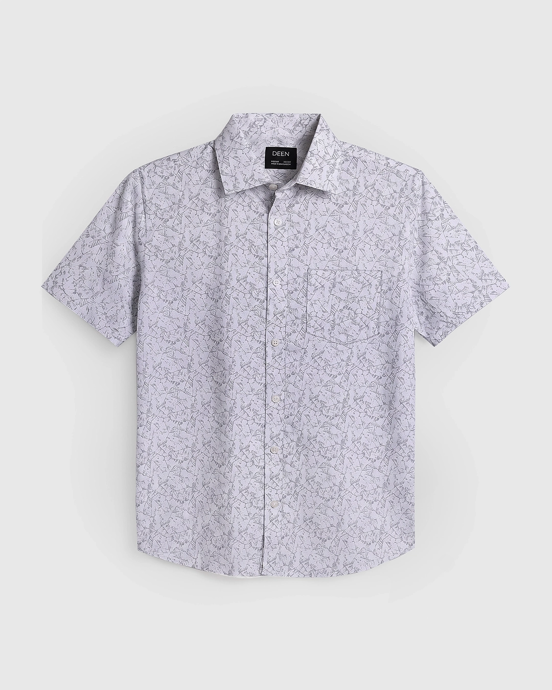 DEEN White Sketch Casual Half Shirt